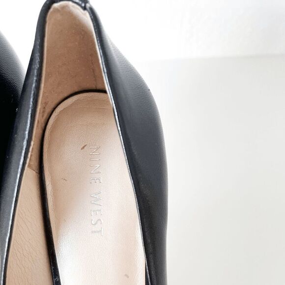 Nine West Womens Heels Leather Slip-On Stiletto Platform Pumps Black Size 8 - Picture 11 of 11